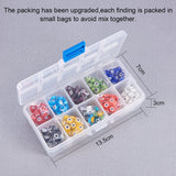 NBEADS 350 Pcs 8mm Mixed Color Handmade Evil Eye Lampwork Beads, 9 Assorted Colors Flat Round Lampwork Spacer Beads DIY Crafts Evil Eye Charms with Container for DIY Bracelets Necklace Jewelry Making