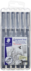 Staedtler Pigment Liner Bonus Sketch Set of 6 Liners for The Regular Price of 4(2 Free), 308SB6P