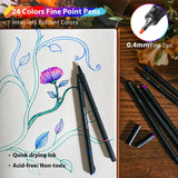 Arcobis 24 Journal Planner Pens Fineliner Color Pens Fine Point Marker Pens Fine Line Drawing Writing Pen for Journal Planner Note Calendar Coloring Office School Supplies Art Projects