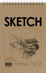 Premium Paper Sketch Book for Pencil, Ink, Marker, Charcoal and Watercolor Paints. Great for Art, Design and Education. Big Book 17" x 11"