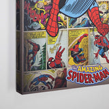 Officially Licensed Marvel Comics Amazing Spider-Man Vintage Comic Book Collage Wrapped Canvas Wall Art (36" H x 24" L)
