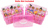 HOME4 BPA Free Pink Glitter 60 Adjustable Compartments 6 Layers Stackable Storage Container, Organizer Carrying Display Case, Perfect for Small Toys LOL, Shopkins Bonus Sticker (Dolls Not Included)