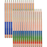 Frienda 30 Pieces Drawing Pencil 4 in 1 Rainbow Colored Pencil Set for Art Drawing, Coloring and Sketching
