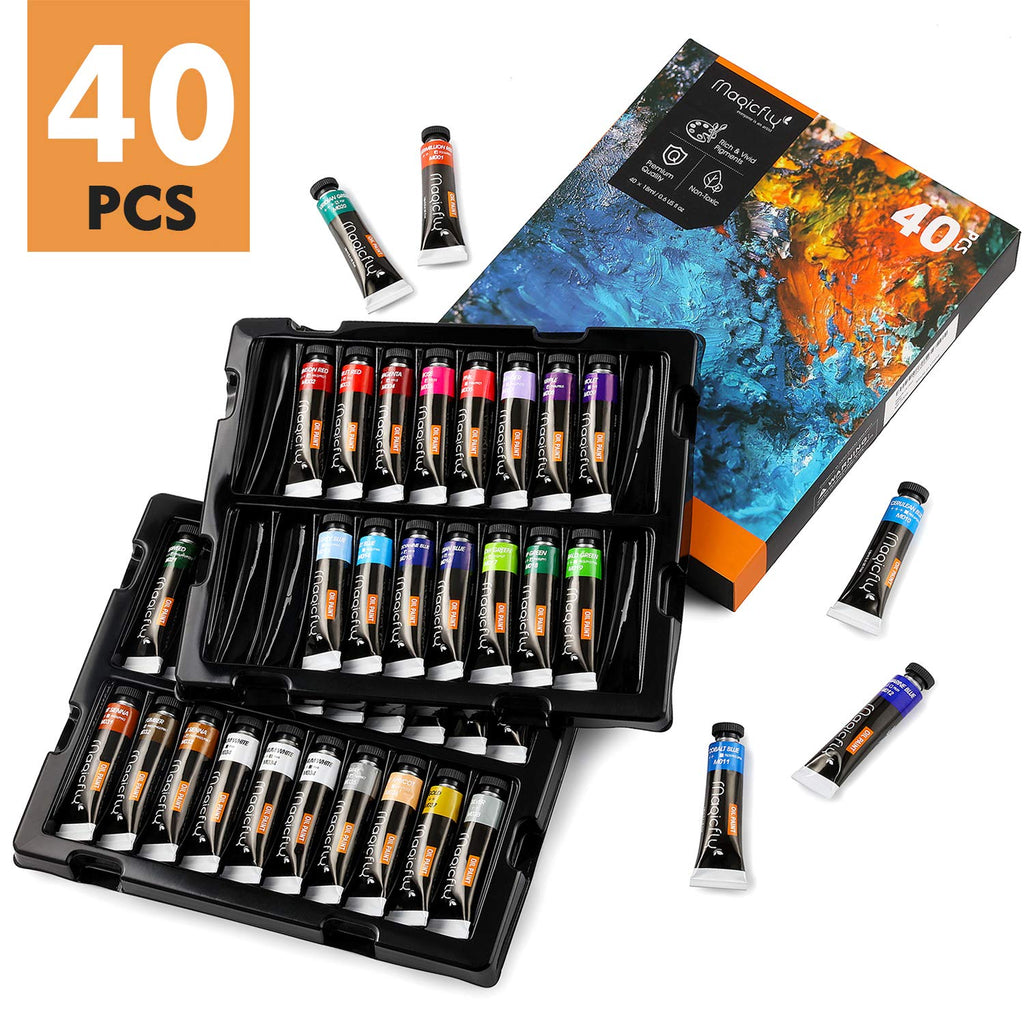 Magicfly Oil Paint 40 Tubes Set for Artists, Hobby Painter & Beginners