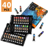 Magicfly Oil Paint Set, 40 Tube (18ml/0.6oz) Including Classic, Gold, Silver Colors, Rich Vibrant & Non-Toxic Pigments for Beginners, Professional Artist, Hobby Painters, Ideal for Canvas Painting