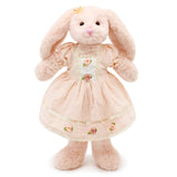 Oitscute Small Soft Stuffed Animal Bunny Rabbit Plush Toy for Baby Girls 15inch (Pink Rabbit Wearing Pink Vintage Dress)
