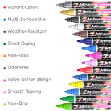 Paint Markers 15 Color Set - Medium Point Permanent Oil Based Paint Pens for Calligraphy, lettering, Rock Painting, Metal, Ceramic, Porcelain, Glass, Wood, Fabric, Canvas and MORE!