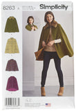 Simplicity 8263 Women's Cape and Capelets Sewing Patterns, Sizes XS-XL