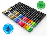 TOOLI-ART 18 Acrylic Paint Pens Assorted Markers Set 0.7mm Extra Fine Tip for Rock, Canvas, Mugs, Most Surfaces. Non Toxic Water-Based, Quick Drying