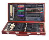 Professional Art Kit Drawing and Sketching Set 58-Piece in Wooden Box Colored Pencils, Art Kit for Kids, Teens and Adults/Gift by ZagGit