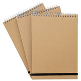 Paper Junkie 3-Pack Spiral Blank Sketchbook Paper Notebook Travel Journal Diary, 20 Sheets Each, 6.5 x 9 Inches