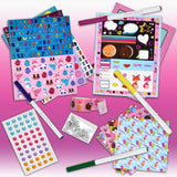 Crayola Scrapbook Activity Craft Kit, Mess Free Journal Set for Kids, Drawing Art Supplies Included Scrapbook, Pattern Sheets, Cut Outs, Gem Stickers, Sequins, Washable Markers and Tape