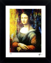 Mona Lisa Art Print Abstract Modern Artwork Signed Framed - 21" x 25" | Wall Art AC