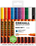 Molotow ONE4ALL Acrylic Paint Marker Set, 10 Basic Colors #1, 2mm (200.450)