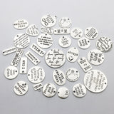 30pcs Inspiration Words Charms Craft Supplies Mixed Pendants Beads Charms Pendants for Crafting, Jewelry Findings Making Accessory For DIY Necklace Bracelet M44 (Inspiration Charms)