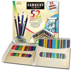 Sargent Art Premium Coloring Pencils, Pack of 52 Assorted Colors and Metallics, 22-7294