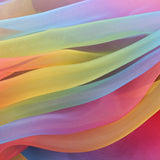 BBTO 16 Feet by 54 Inch Organza Voile Dress Fabric Fancy Costumes Decorations (Rainbow Color)