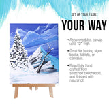U.S. Art Supply 14" Medium Tabletop Display Stand A-Frame Artist Easel - Beechwood Tripod, Painting Party Easel, Students Classroom Table School Desktop, Portable Canvas Photo Picture Sign Holder