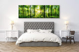 Forest Canvas Wall Art Decor - 3 Panel Tree Filled Print Photograph, Large Decorative Painting Wall Art for Living Room, Kitchen, Bedroom, Office, Modern Home Decor, Gift for Men & Women 24" x 72"