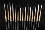 Arteza Detail Paint Brush - Hand Made - Taklon Hair (Set of 15)