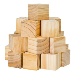 Wooden Cubes for Arts and Crafts - DIY - Photo Blocks - 2 Inch Unfinished Natural Wood Blocks - 27 Pieces - by Dragon Drew