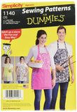 Simplicity 1140 Unisex Apron Sewing Patterns for Dummies, One Size Only