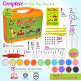KRAFTZLAB Nontoxic Air Dry Clay Kit | Ideal Modeling Clay for Kids| 65 Piece Molding Clay Craft Kit | Super Soft Clay | 15 Colors |STEM Educational Set - Easy Instructions - Gift for Boys & Girls 5+