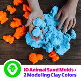 USA Toyz Moosh Fluffy Modeling Clay - Soft Foam Non Drying Clay w/ 10 Animal Molds (Blue/Yellow)