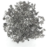 JIALEEY 200 PCS Wholesale Bulk Lots Jewelry Making Charms Mixed Smooth Tibetan Silver Metal Charms Pendants DIY for Necklace Bracelet Jewelry Making and Crafting