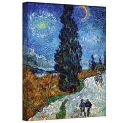 ArtWall Country Road in Provence by Night by Vincent Van Gogh Gallery Wrapped Canvas, 24 by 32-Inch