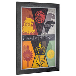 Officially Licensed Game of Thrones Siglis Framed Wall Art (19" H x 13" L)