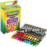 Crayola Neon Crayons, Back to School Supplies, 24Count