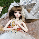EVA BJD 24" Full Set BJD Doll + Handmade Makeup 24 inch 60cm Lady + Glass Eyes + Accessories Wigs Clothes Shoes (01)
