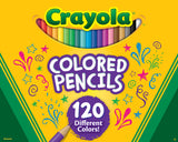 Crayola Colored Pencils, No Repeat Colors, 120Count, Stocking Stuffer, Gift