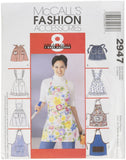 McCall's Patterns 0389512 McCall's Misses' Aprons Pattern M2947 Size OSZ, Each