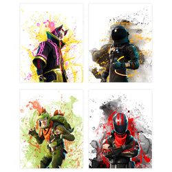 Insire Popular Battle Royale Survivor Video Game | Set of Four (8 inches x 10 inches) Posters and Prints | Wall Art Gifts Fort | Set 1