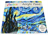 Acrylic Paint Set 24 Tubes - Craft Paint Kit for Canvas, Wood, Ceramic, Fabric - for Kids and Adults, Beginners and Professionals 12ml Per Tube