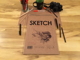 Premium Paper Sketch Book for Pencil, Ink, Marker, Charcoal and Watercolor Paints. Great for Art, Design and Education. Big Book 17" x 11"