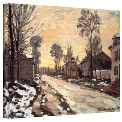 Art Wall Snowy Country Road Gallery Wrapped Canvas by Claude Monet, 24 by 32-Inch