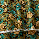 Fabric Traditions Marrakech Metallic Paisley Floral Brown Fabric By The Yard