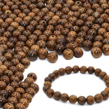 300 PCS Wooden Beads for Jewelry Making Adults, 8mm Dark Brown Assorted African Beads, Macrame Supplies Round Beads, Craft Wood Beads for Bracelets and Necklace Jewelry, Free Stretch Beaded Bracelet