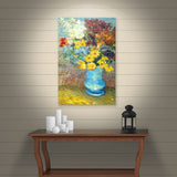 ArtWall Vincent Vangogh's Flowers in Blue Vase, Gallery Wrapped Canvas, 24 by 32-Inch