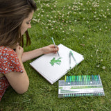 OfficeGoods Green Gel Pen Set - 24 Premium Colors with a Full Set of Refills Included. Perfect for Nature, Trees, Birds, Landscape & Animal Scenes - with 40 Percent MORE Ink.