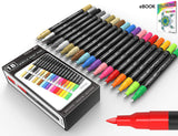 TOOLI-ART 18 Acrylic Paint Pens Assorted Markers Set 0.7mm Extra Fine Tip for Rock, Canvas, Mugs, Most Surfaces. Non Toxic Water-Based, Quick Drying