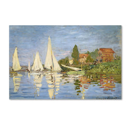 Regatta at Argenteuil by Claude Monet work, 22 by 32-Inch Canvas Wall Art