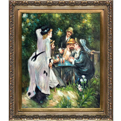 overstockArt in The Garden with Baroque Antique Gold Framed Oil Painting, 29.5" x 25.5", Multi-Color