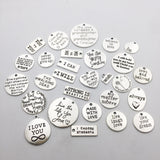 30pcs Inspiration Words Charms Craft Supplies Mixed Pendants Beads Charms Pendants for Crafting, Jewelry Findings Making Accessory For DIY Necklace Bracelet M44 (Inspiration Charms)
