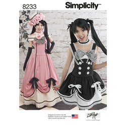 Simplicity 8233 Women's Anime Halloween and Cosplay Costume Dress Sewing Pattern, 2 Styles, Sizes 6-14