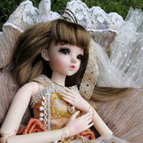 EVA BJD 24" Full Set BJD Doll + Handmade Makeup 24 inch 60cm Lady + Glass Eyes + Accessories Wigs Clothes Shoes (01)