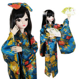 EVA BJD 1/3 60cm 24 inch Asian Japanese Kimono Girl Ball Jointed Doll White Skin Resin Model with Open Head